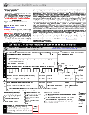 Solicitud de Inscripción Para Votar en la Florida