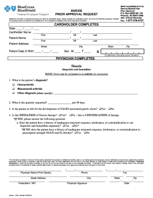 Duexis Prior Approval Request Form