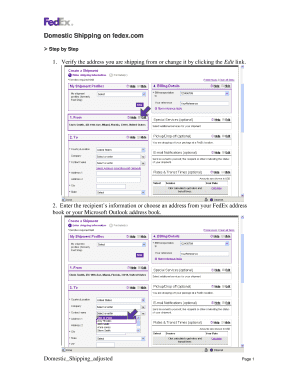 Domestic Shipping Form
