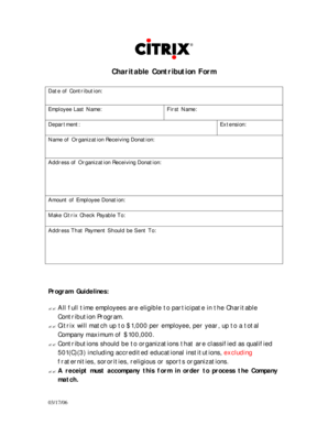 Charitable Contribution Form