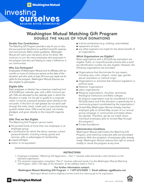 Washington Mutual Matching Gift Program Application