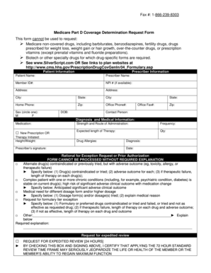 Medicare Part D Coverage Determination Request Form