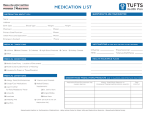 Patient Medication List Form