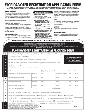 Florida Voter Registration Application Form