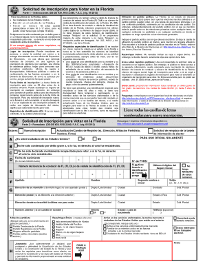 Solicitud de Inscripción para Votar en la Florida