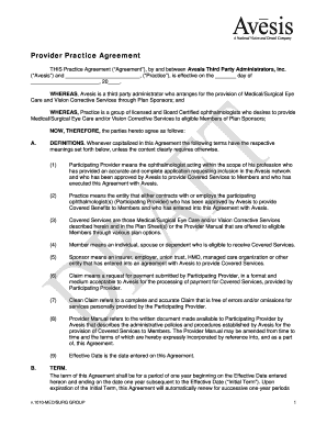 Provider Practice Agreement