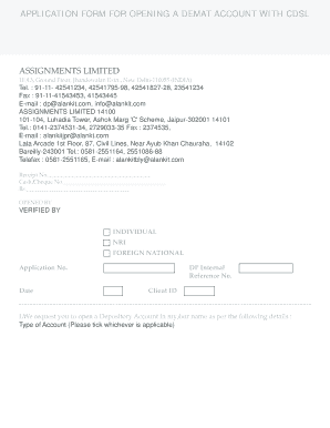 Demat Account Opening Form with CDSL