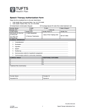Speech Therapy Authorization Form