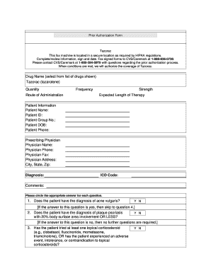 Tazorac Prior Authorization Form