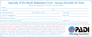 PADI Enriched Air Diver Specialty Redemption Form
