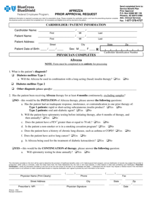Afrezza Prior Approval Request Form