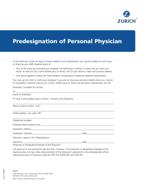Texas Predesignation of Personal Physician Form