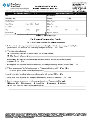 Fluticasone Powder Prior Approval Request Form