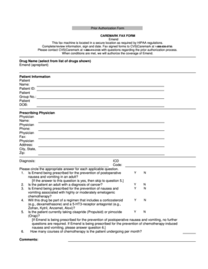 Prior Authorization Form for Emend
