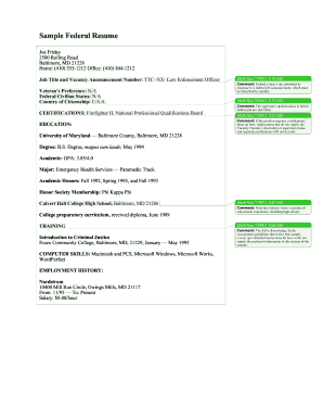 Federal Resume Template