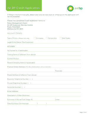 Air BP Credit Application