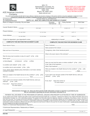 Student Insurance Claim Form