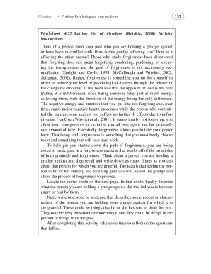 Letting Go of Grudges Worksheet