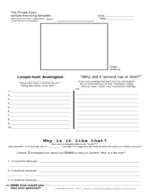 The Private Eye Hypothesizing Template