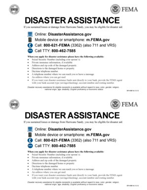 1800 621 3362 - DISASTER ASSISTANCE - Lawrence Township Mercer County