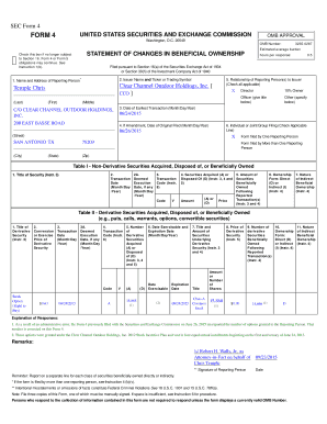 SEC Form 4 Statement of Changes in Beneficial Ownership