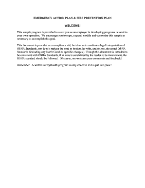 Emergency Action Plan & Fire Prevention Plan