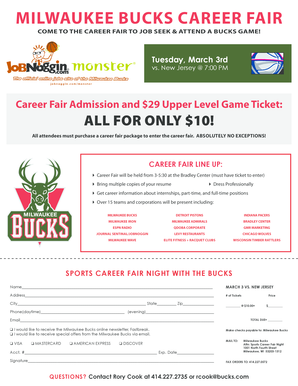 Milwaukee Bucks Career Fair Registration Form