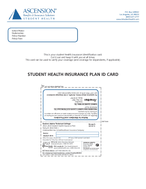 Student Health Insurance Plan ID Card