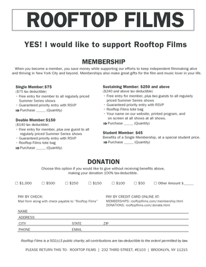 Rooftop Films Membership Application
