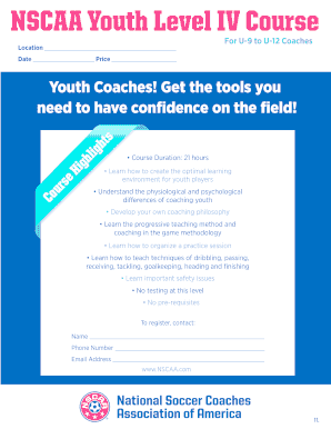 NSCAA Youth Level IV Coaching Course
