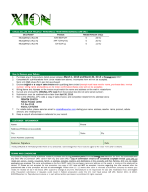 Newegg Product Rebate Form