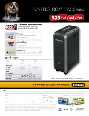 Fellowes Shredder Gift Card Offer
