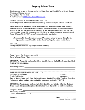 Property Release Form