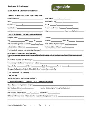 Travel Insurance Claim Form