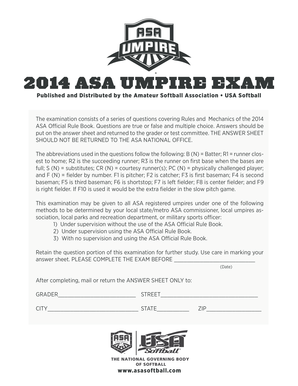 2014 ASA Umpire Exam