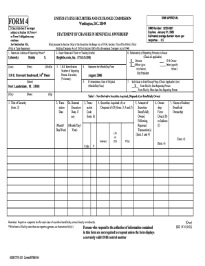 Form 4 Statement of Changes in Beneficial Ownership