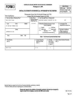 SEC Form 3 Beneficial Ownership