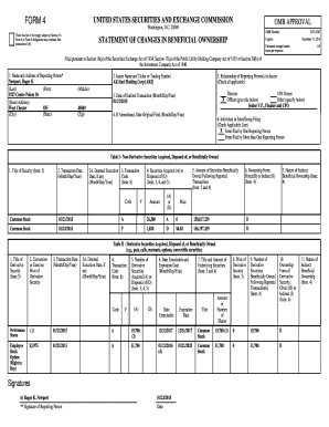 Form 4 Statement of Changes in Beneficial Ownership