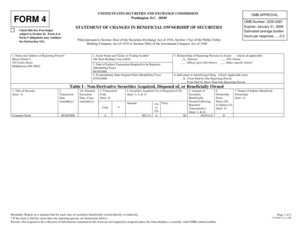 Form 4 Statement of Changes in Beneficial Ownership