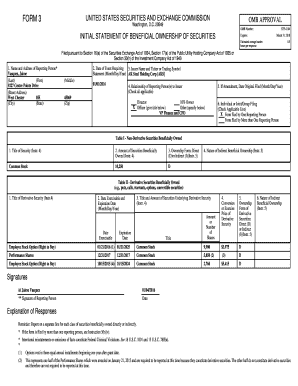 SEC Form 3 Beneficial Ownership