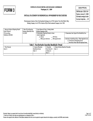 Form 3 Initial Statement of Beneficial Ownership