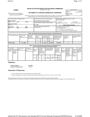 Form 4 Statement of Changes in Beneficial Ownership