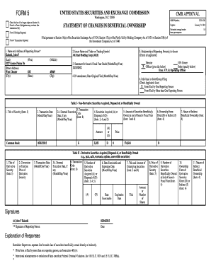 SEC Form 5 Statement of Changes in Beneficial Ownership