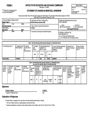 Form 4 Statement of Changes in Beneficial Ownership