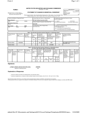 Form 4 Statement of Changes in Beneficial Ownership