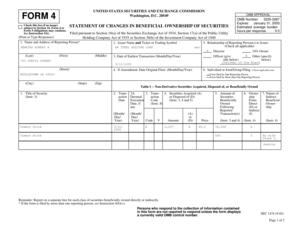 Form 4 Statement of Changes in Beneficial Ownership