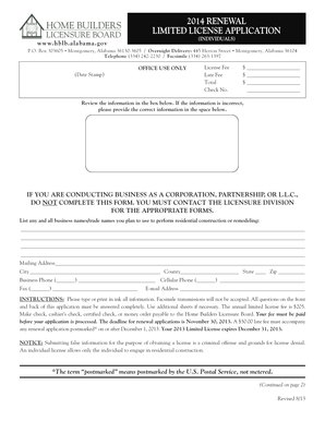 Alabama Limited License Application