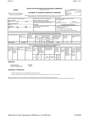 Form 4 Statement of Changes in Beneficial Ownership