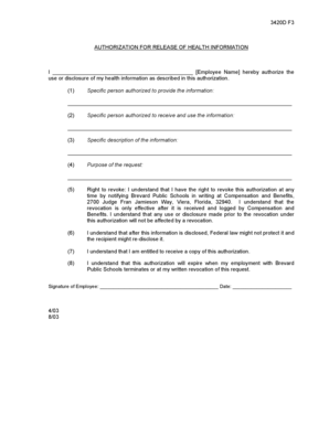 Authorization for Release of Health Information