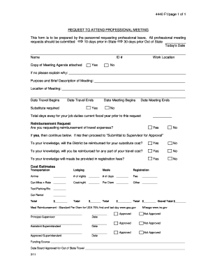 Request to Attend Professional Meeting